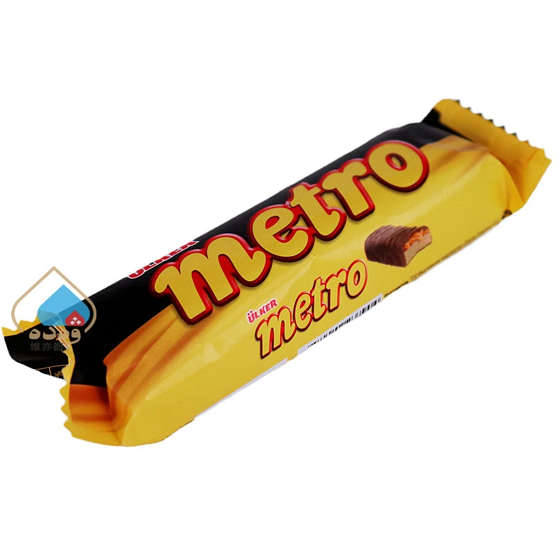 优客Metro牛奶巧克力夹心焦糖牛轧糖棒40克可可脂哈萨克斯坦进口
