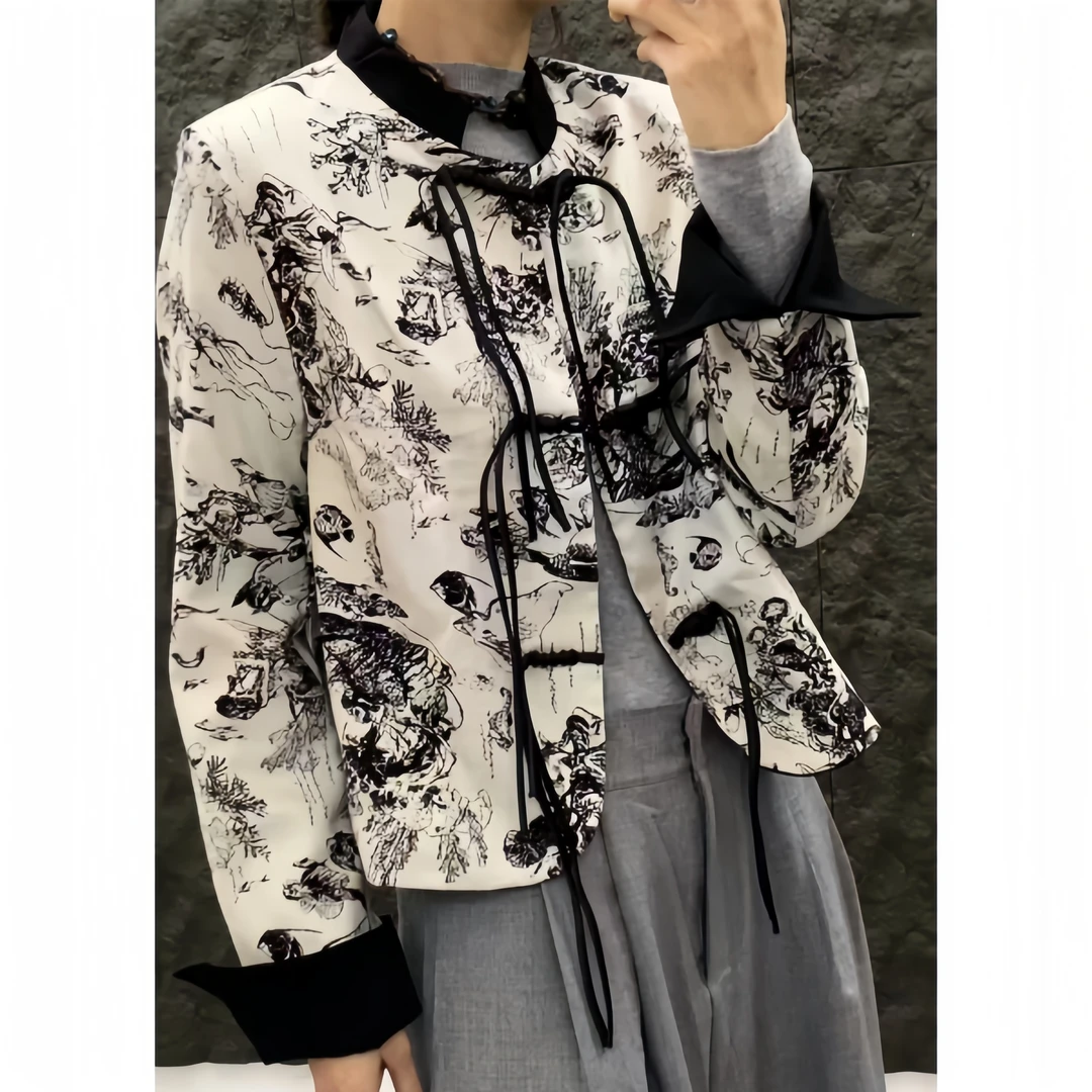 中式格调~新中式文墨书画设计款国风外套 S9872