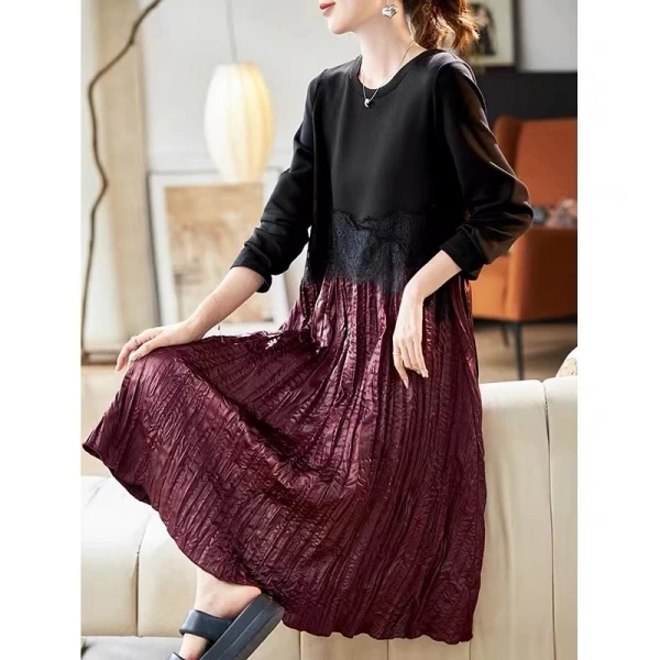 秋冬上新~时尚经典撞色设计款连衣裙 L2958