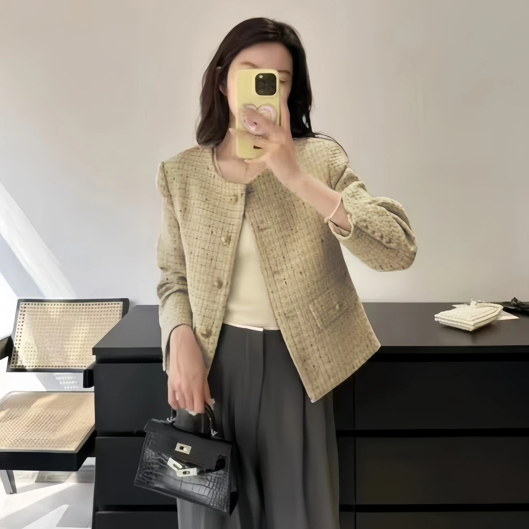 秋冬上新~韩范时尚经典小香设计款外套 S83238