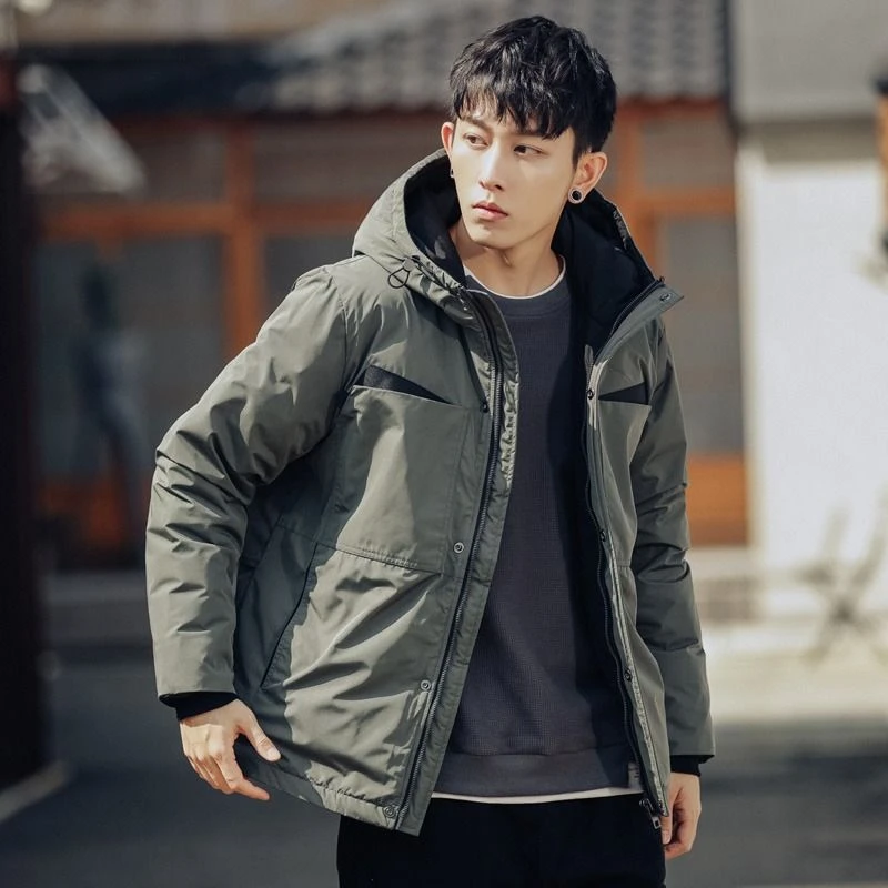 波司登羽绒服男2023冬季新款青年潮牌流行加厚连帽工装白鸭绒冲锋