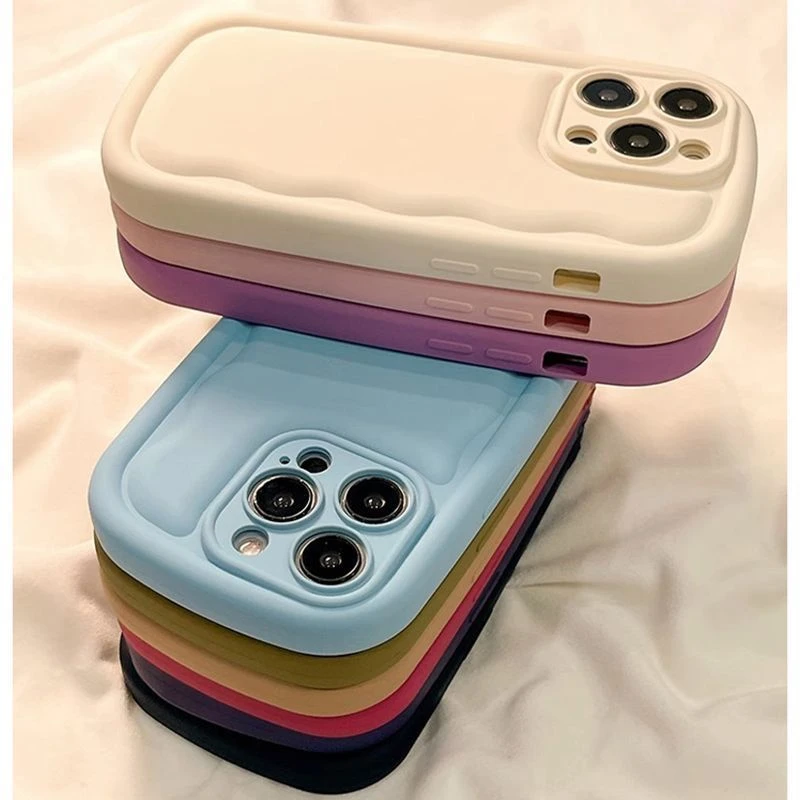 气囊波浪苹果14promax手机壳iPhone13磨砂12小众简约11硅胶软壳15