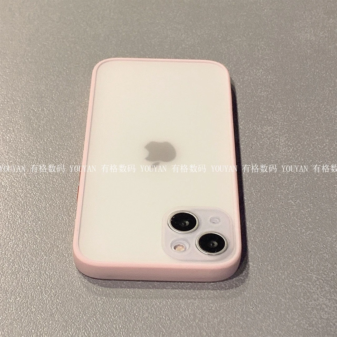 新款iPhone14手机壳轻薄粉色磨砂苹果12promax简约13女11软边x/xr