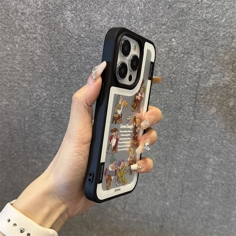 迪士尼苹果15手机壳14卡话小矮人iPhone14promax全包11高级12情侣