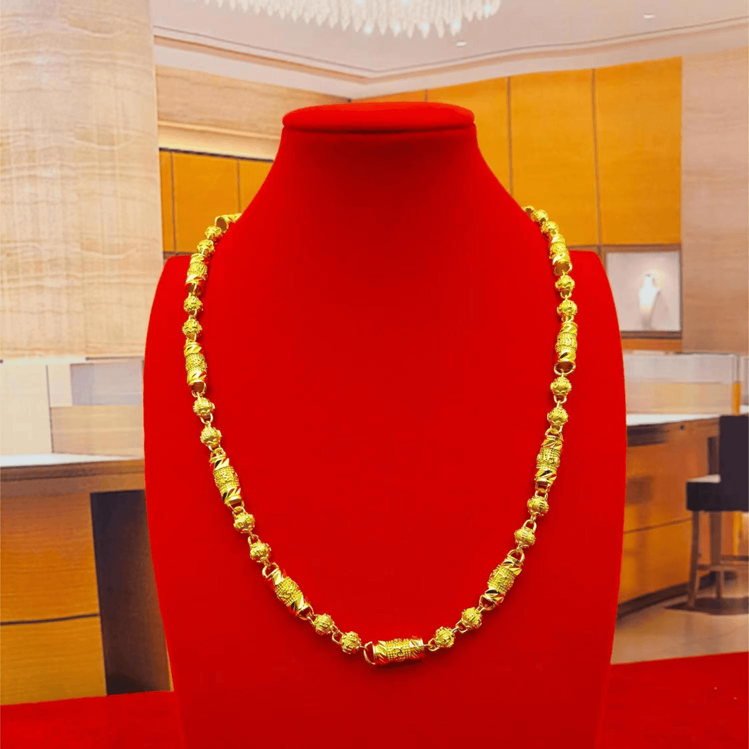 合金项链 六字箴言项链男款空心时尚霸气