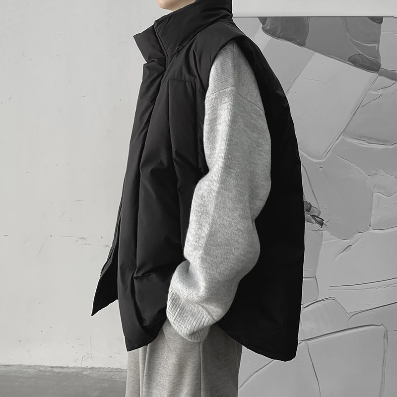 本戈青少年学生2023秋冬棉马甲男新款简约宽松潮流马甲外套男