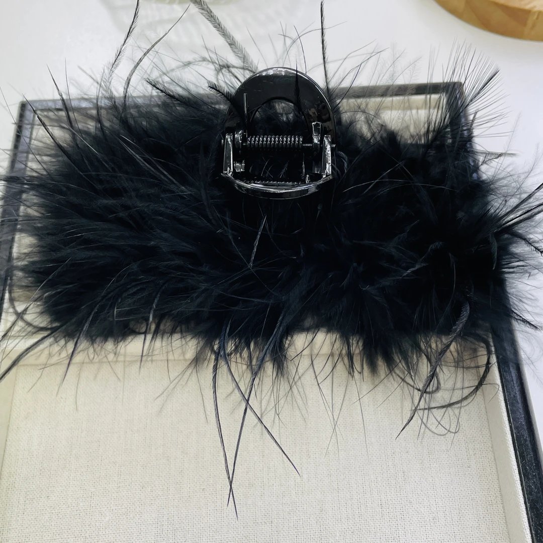 秋冬爆款鸡毛抓夹法式慵懒风增加发量时尚优雅百搭发饰气质