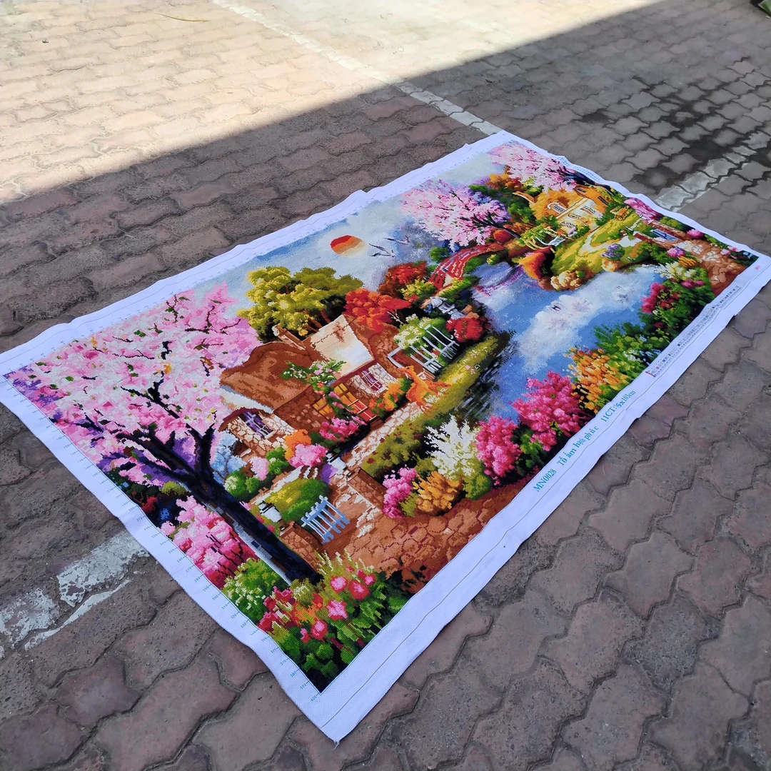 纯手工绣好的十字绣成品梦幻家园花园小屋新款满绣版客厅装饰挂画
