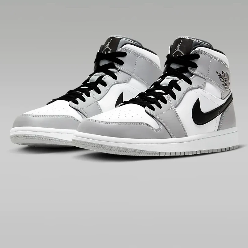 Nike耐克男鞋Air Jordan 1 Mid白灰中帮休闲板鞋554724-092