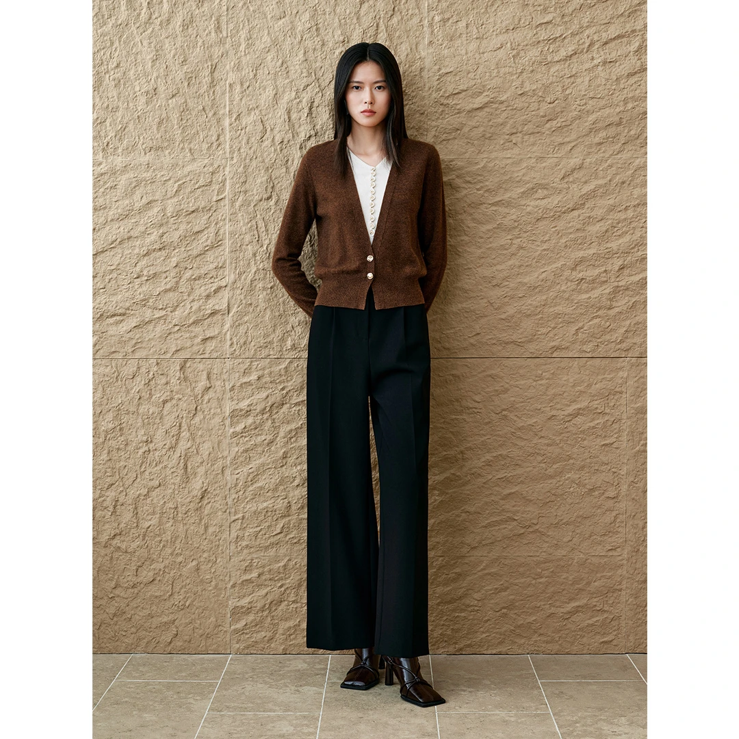 INSUN恩裳商场专柜同款冬季新款美拉德假两件毛针织衫9C65106170