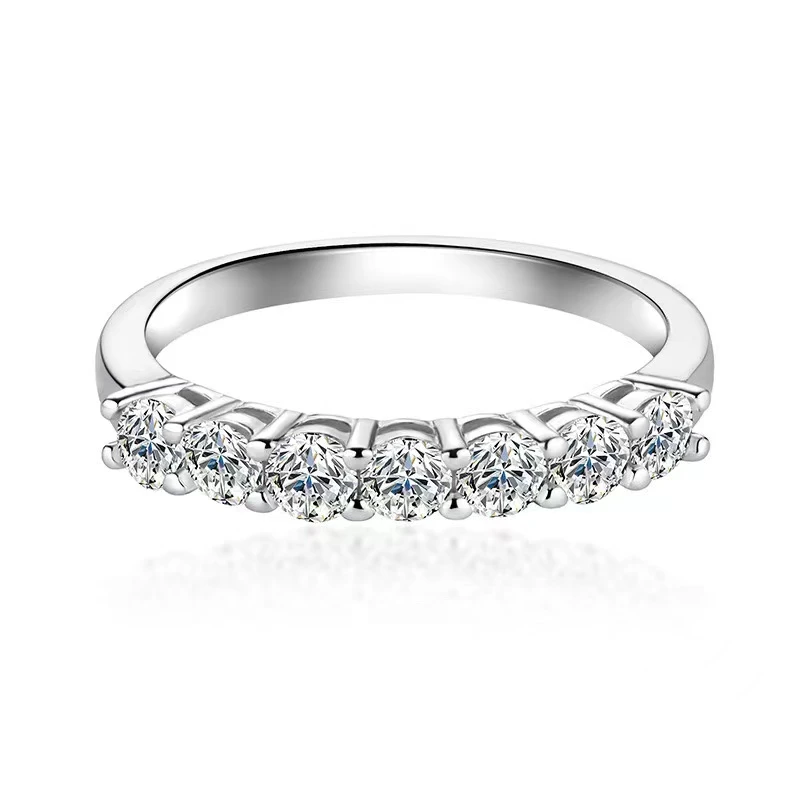 925银莫桑石戒指 七公主女士闭口戒指