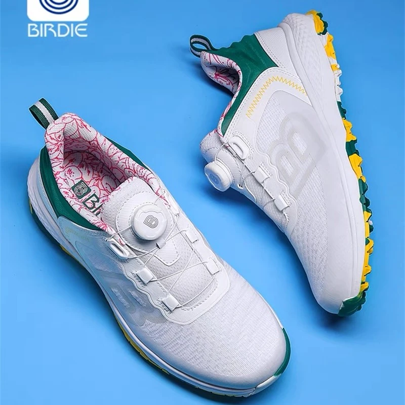 大师赛高尔夫男鞋网布透气防泼水无钉纽扣防滑休闲运动