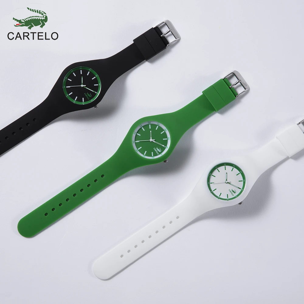 CARTELO/卡帝乐鳄鱼潮流休闲时尚硅胶百搭通用夜光30米防水石英