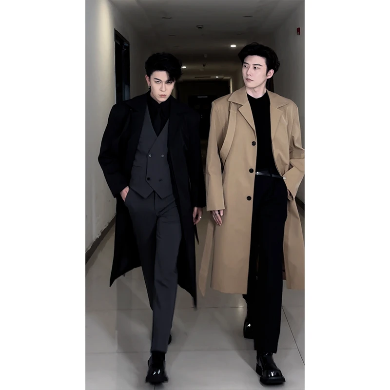 龙叨叨2024秋季新款潮流气质小众设计感宽松百搭休闲长款风衣外套