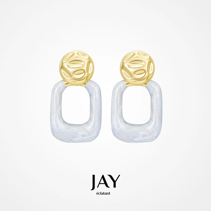 Jay 合金耳饰 方趣几何耳环清冷感耳饰女款高级感独特气质耳坠ins