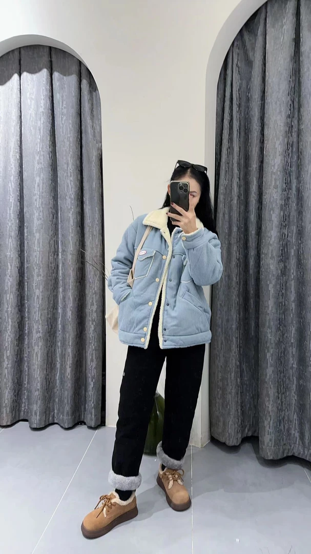 2023新款带标翻毛领加厚保暖家居服套装