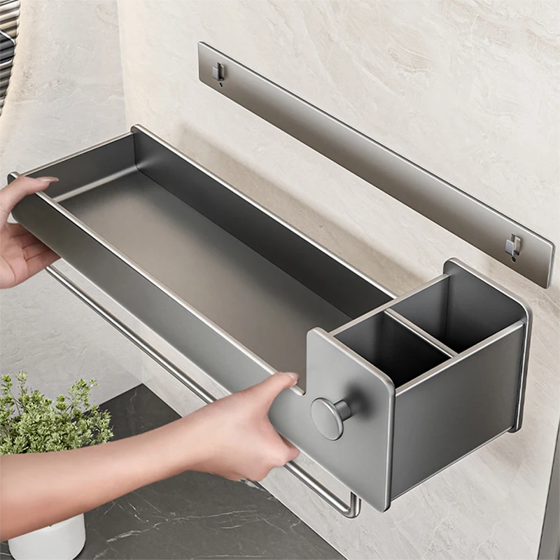 天地鱼卫生间置物架洗漱台壁挂化妆品收纳架厕所浴室墙上收纳神器