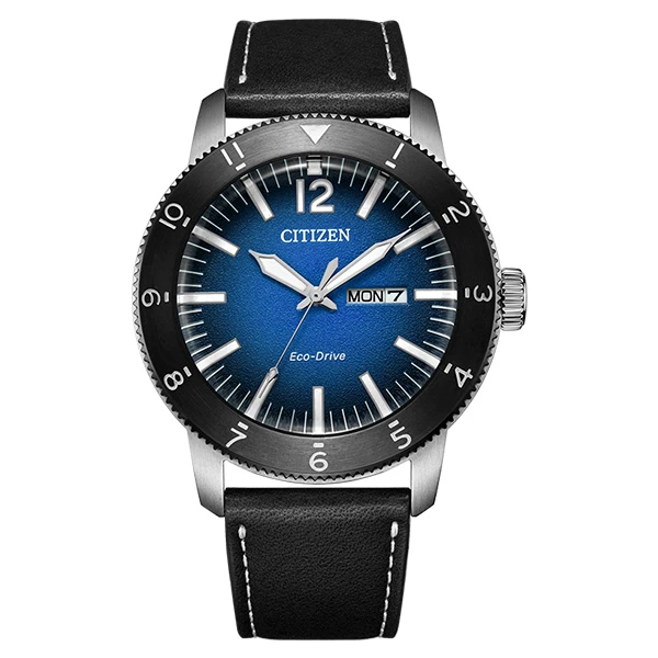 CITIZEN西铁城皮带夜光时尚潮流男士光动能男表AW0077-19L