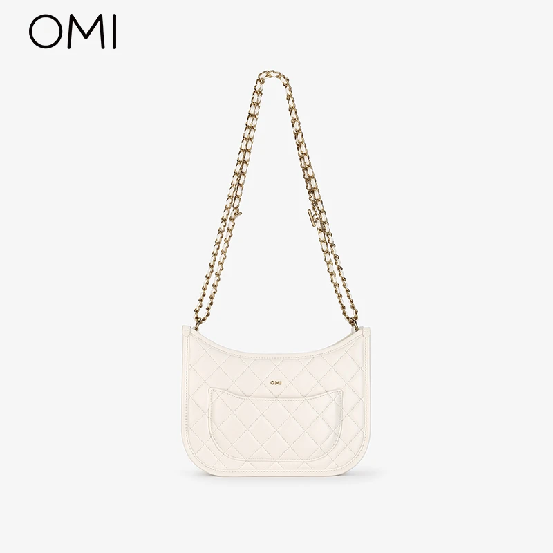 OMI/欧米春夏季新款小香风菱格包单肩腋下斜跨编织链条包