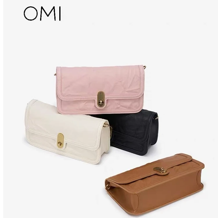 【古岩系列】欧米omi褶皱斜挎包2024秋季新品时尚简约女包