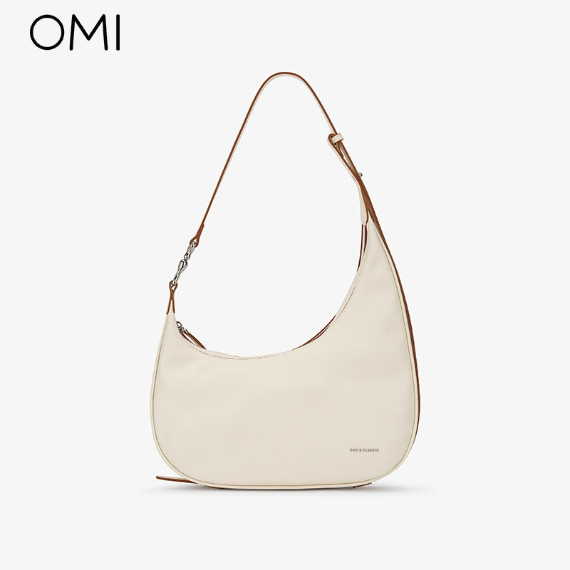 OMI/欧米2024夏季新款半月美拉德法棍包单肩腋下休闲小众通勤包