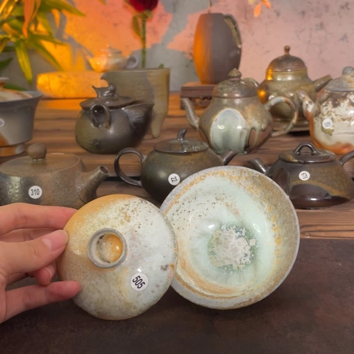 柴烧 中白泥 盖碗505！！！！！