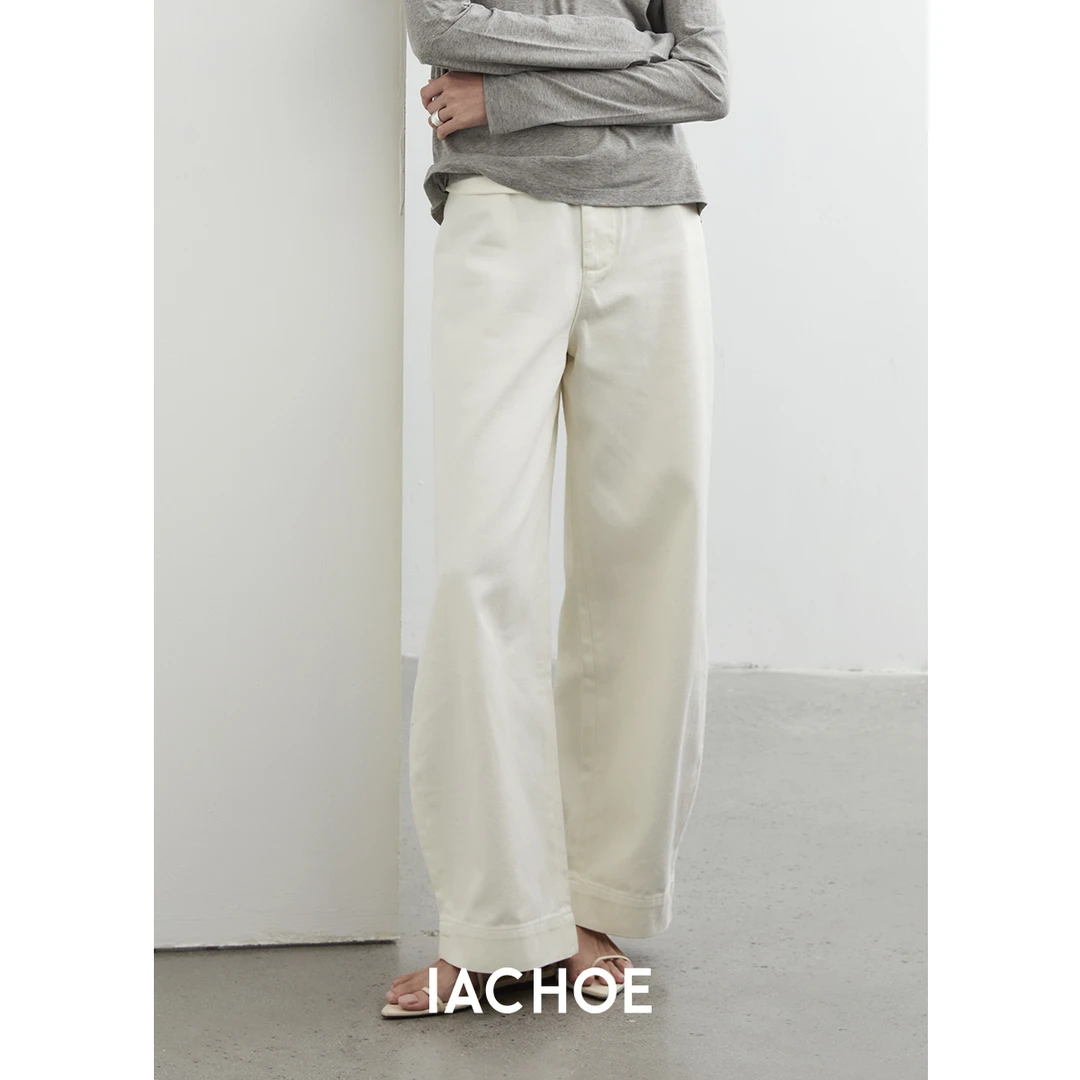 IACHOE白牛阔腿裤3531519003，3531519008