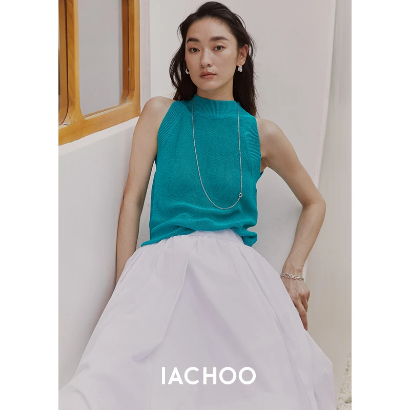 IACHOE 夏季针织背心轻松度徦风小众优雅上衣设计师款3431503003
