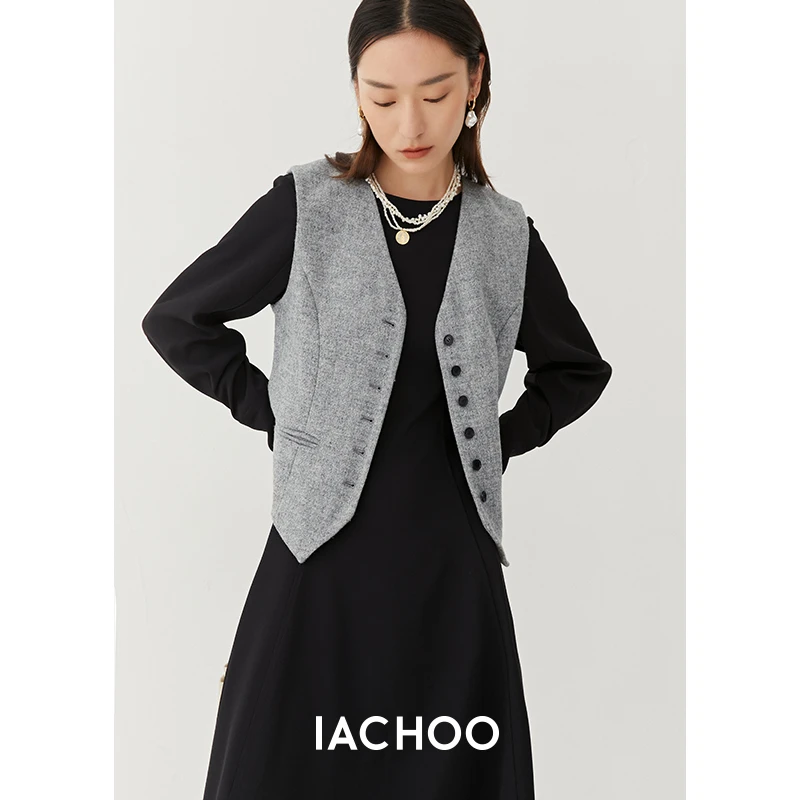 IACHOE【英国MOON】时髦西装气质马甲女春秋无袖327099001套装