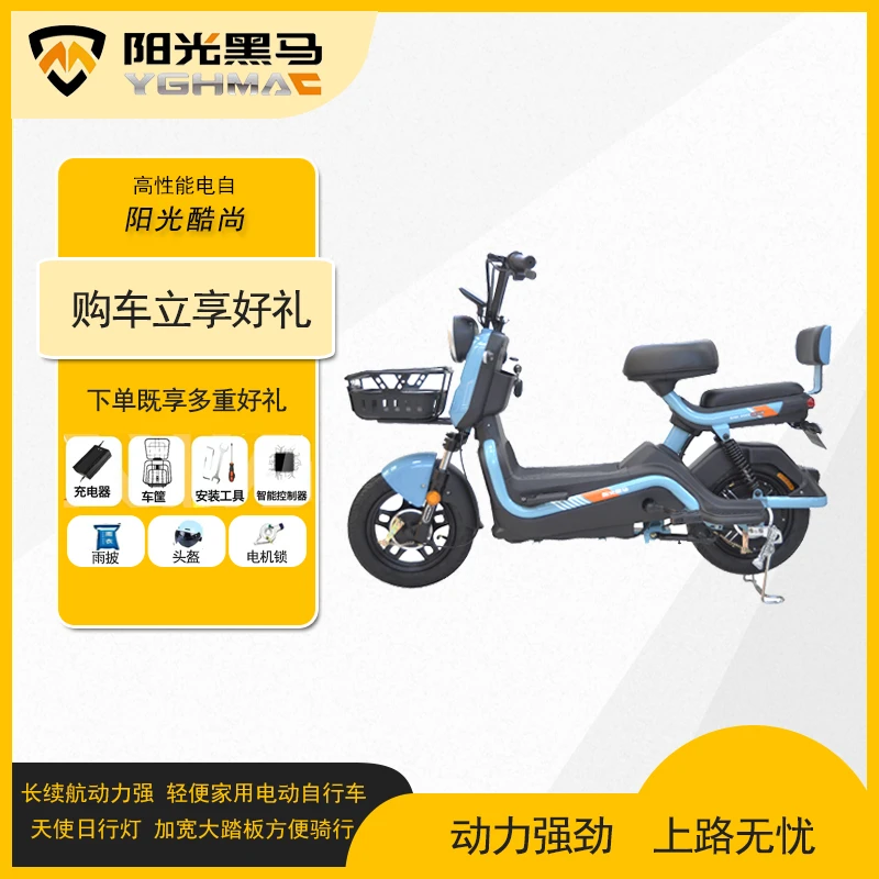 阳光黑马酷尚新国标电动自行车动力强劲爬坡耐用骑行续航升级款