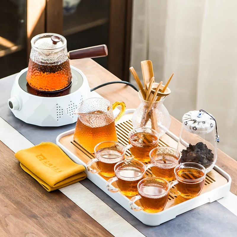 电陶炉煮茶器茶壶茶具套装围炉煮茶玻璃花茶壶家用煮茶烧水壶茶炉