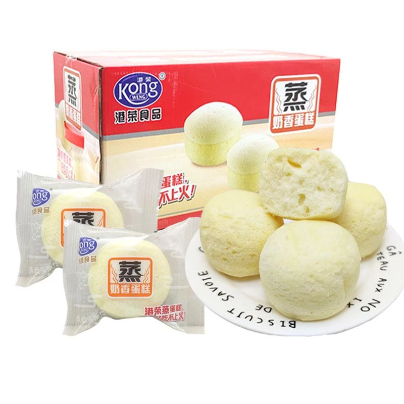 港荣蒸蛋糕奶香味整箱斤零食小吃食品糕点速食懒人面包整箱早餐