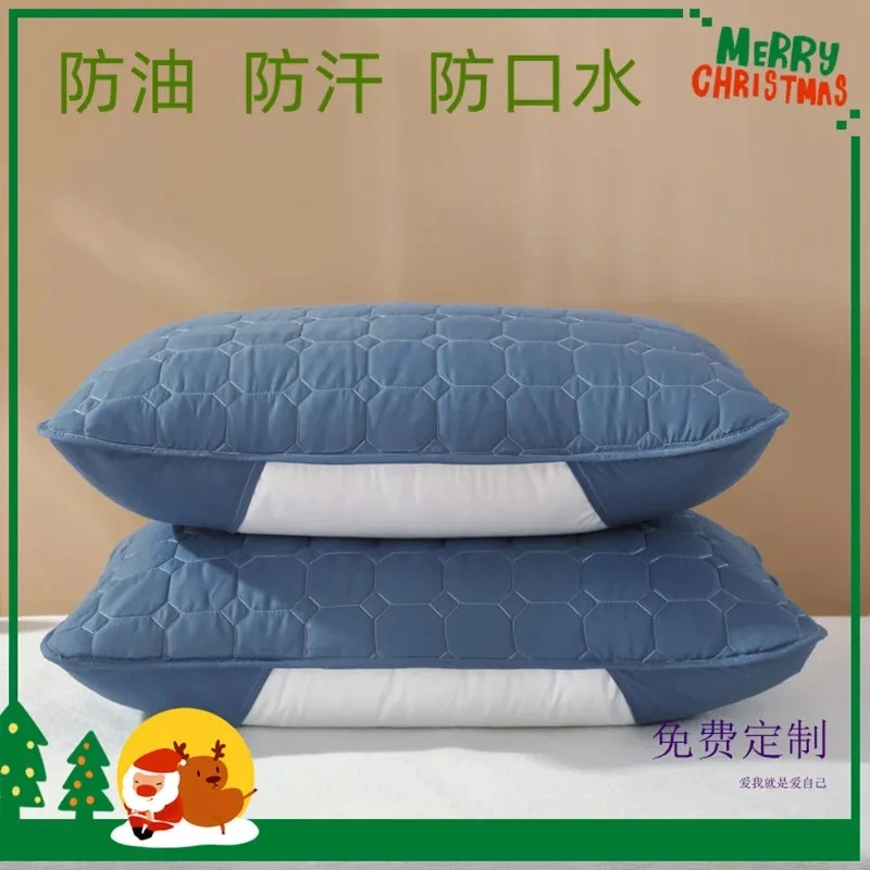 纯夹棉枕头枕芯保护套隔离枕套家用成人可水洗枕头套枕巾一对装