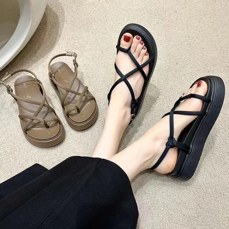 女夏季外穿时尚新款厚底套趾网红凉鞋98150-2