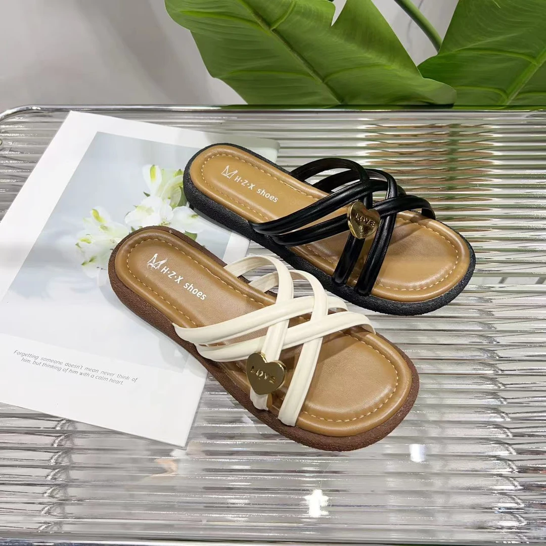 法式晚风拖鞋女夏季新款配裙子仙女风凉拖拖鞋98-6（拍大一码）