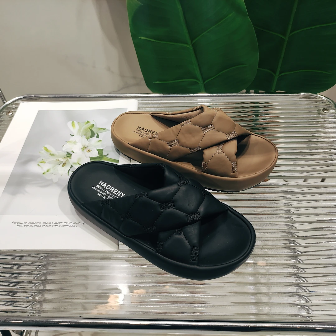 厚底夏季新款软底交叉时尚百搭外穿休闲拖鞋A51-1