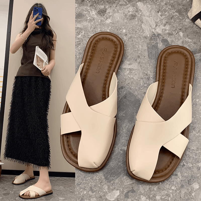 夏季新款韩版百搭配裙子交叉透气包头拖鞋C26或m228-7