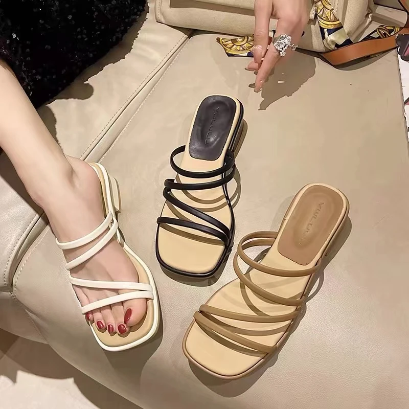 法式晚风拖鞋女夏季新款配裙子仙女风凉拖拖鞋A01-2