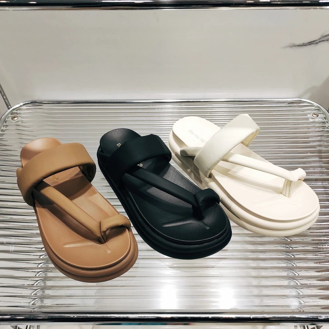 网红新款夏季百搭厚底夹趾仙女风外穿凉拖鞋1688-5(套趾拖鞋)