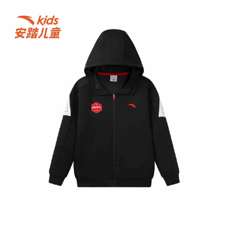 安踏【运动外套】男中大童连帽运动上衣舒适柔软舒适保暖御寒百搭