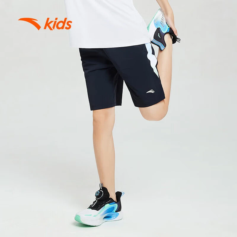 安踏儿童【运动短裤】男童夏季透气跑步冰爽速干薄款梭织五分裤