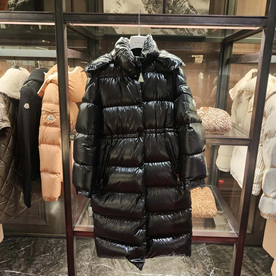 未使用 MONCLER 盟可睐/GG/女士白色黑色长款羽绒服 CAVETTAZ