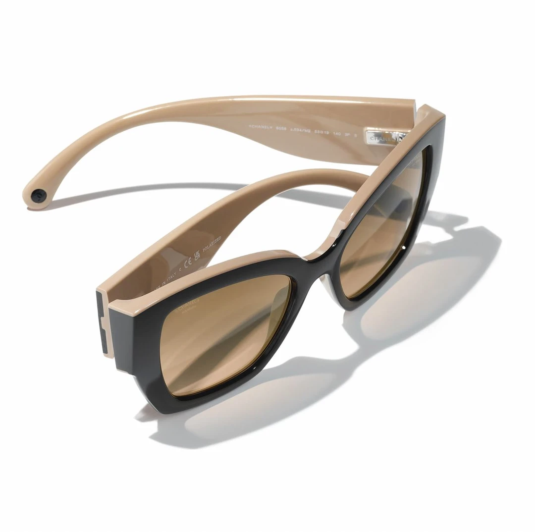 未使用 Chanel/香奈儿 /GG/ 新款时尚奶茶拼色墨镜  6058