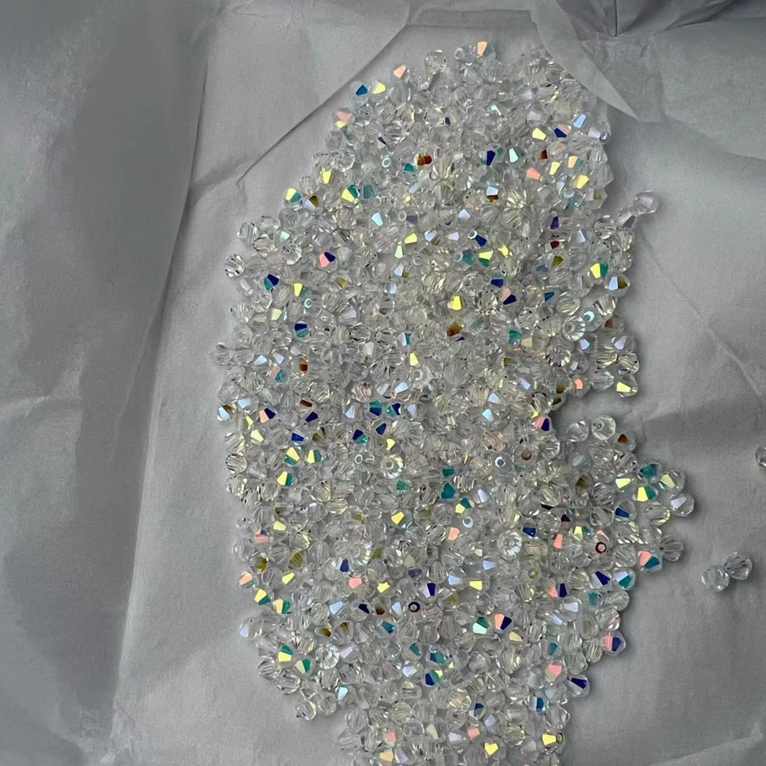 【海家】切面卡4锥形镀ab彩直孔通孔晶晶diy饰品配饰配件