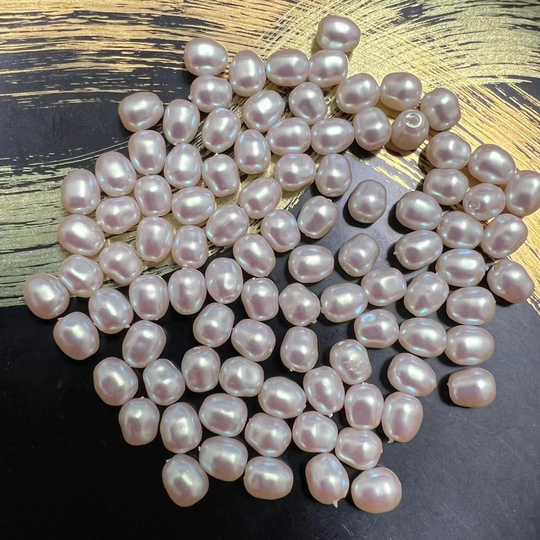 【海家】巴洛克炫彩珠直孔变形椭圆6*8MM串珠手工diy饰品配件
