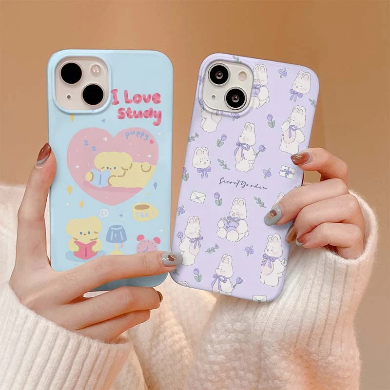 可爱小兔子【苹果】菲林手机壳全包iPhone15趣味情侣卡通少女搞怪