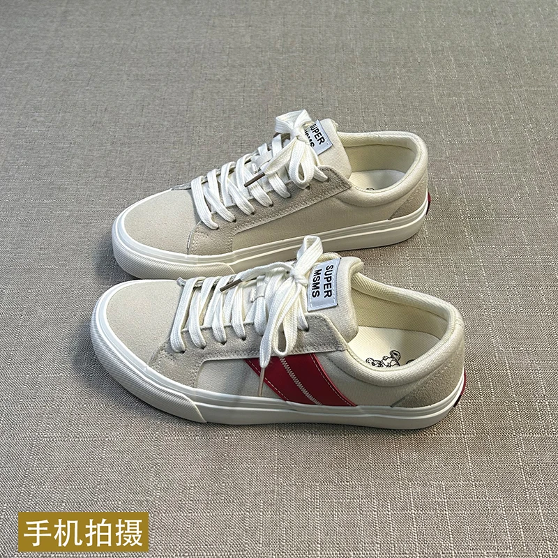 男生宽头帆布鞋男秋款男鞋百搭潮流低帮运动平底板鞋学生休闲潮鞋