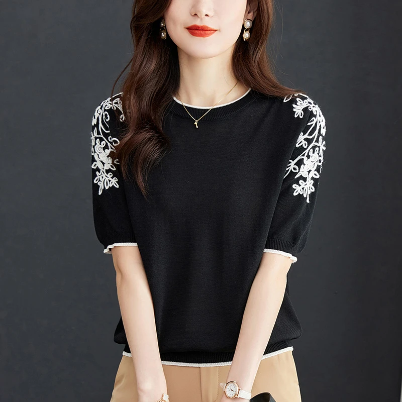 微胖mm夏季大码冰丝短袖t恤女2024夏季新款宽松遮肚子巨显瘦上衣