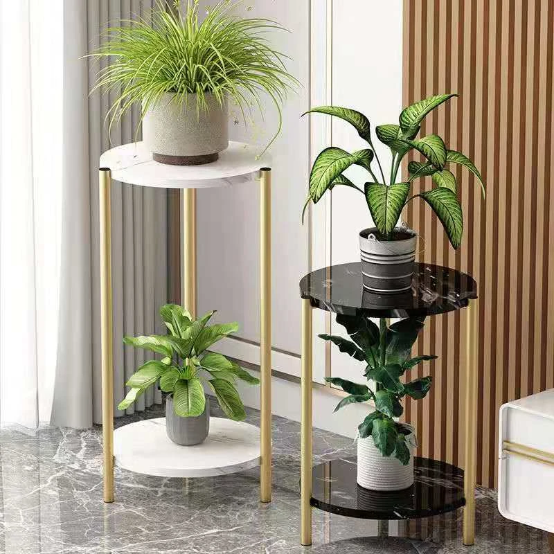 现代轻奢花架子客厅落地式置物架阳台简约花盆架绿萝多肉吊兰花架