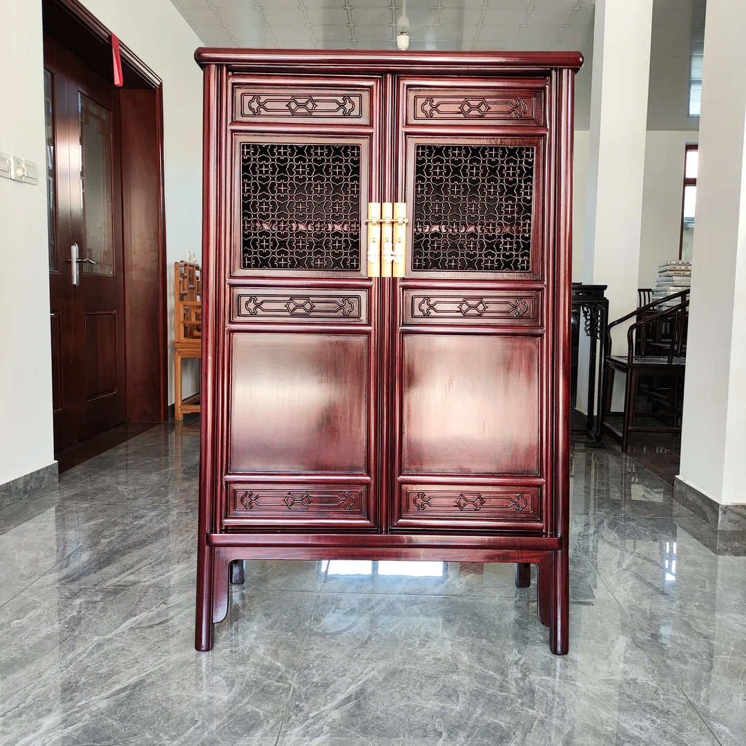 圆角柜面条柜中式南美酸枝收纳柜文件柜客厅书柜文人古董字画茶叶